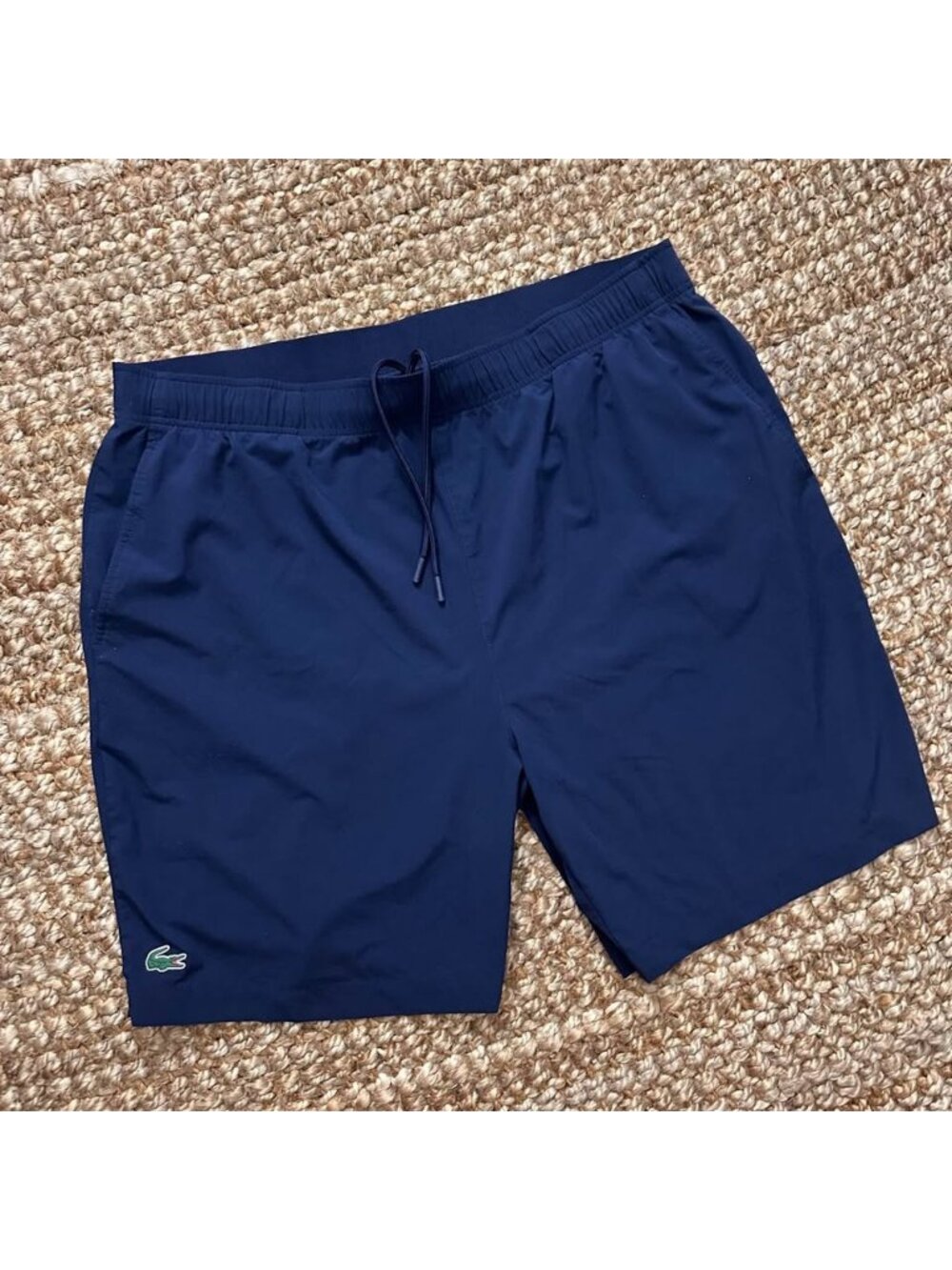Lacoste Sport Mens Quick Dry Shorts Navy Blue Flat Front Pockets 2XL